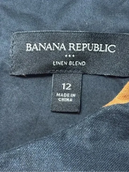 Banana Republic Brown Zebra Print Linen Blend Cut-Out Midi Dress Size:12 NWOT - Picture 10 of 12